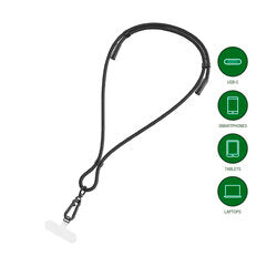 4smarts USB-C Handykette Necklace PhonoLace – Schwarz