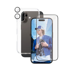 CARE 3-in-1 Schutzpaket für iPhone 16 – Hülle + Panzerglas + Kameraschutz