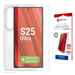 DISPLEX Real Glass + Transparent Case Set für Samsung Galaxy S25 Ultra