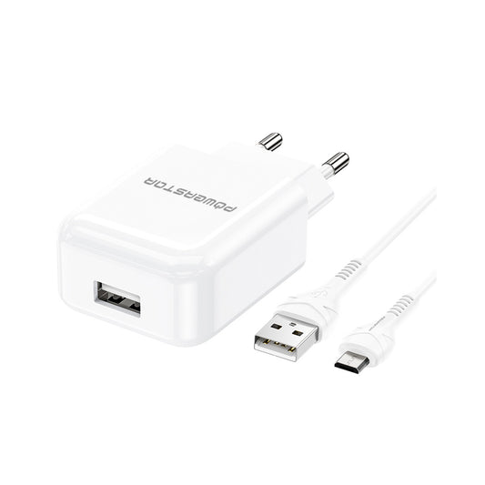 Powerstar Herkules Ladegerät + Micro-USB Kabel 18W – Weiß
