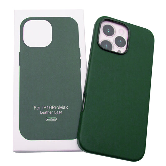 MagSafe PU Leather Case für Apple iPhone 16 Pro Max – Fire Green