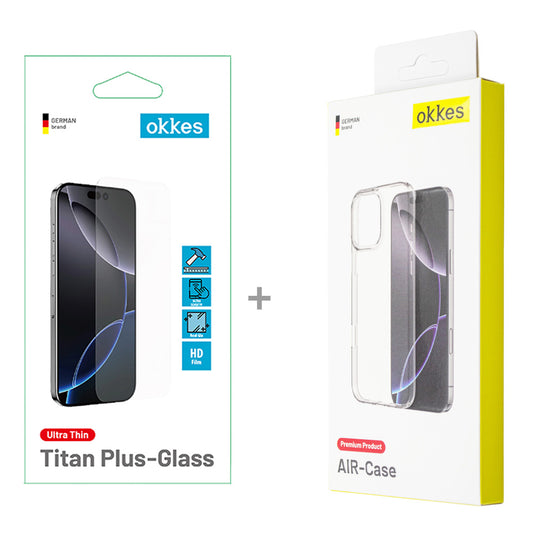 okkes Starterpack Classic für iPhone 17 – Hülle & Panzerglas
