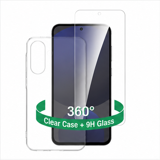 4smarts 360° Protection Set für Samsung Galaxy A36 mit transparenter Hülle und 9H Panzerglas