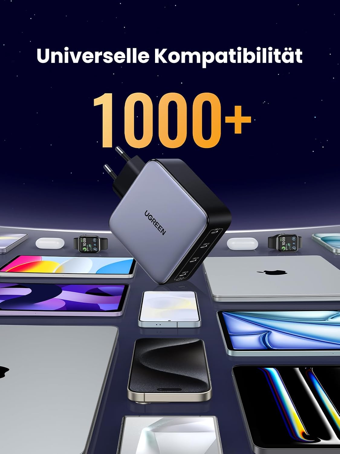 UGREEN Nexode 100W USB C Ladegerät, 4 Ports, GaN Netzteil, Laptop Charger