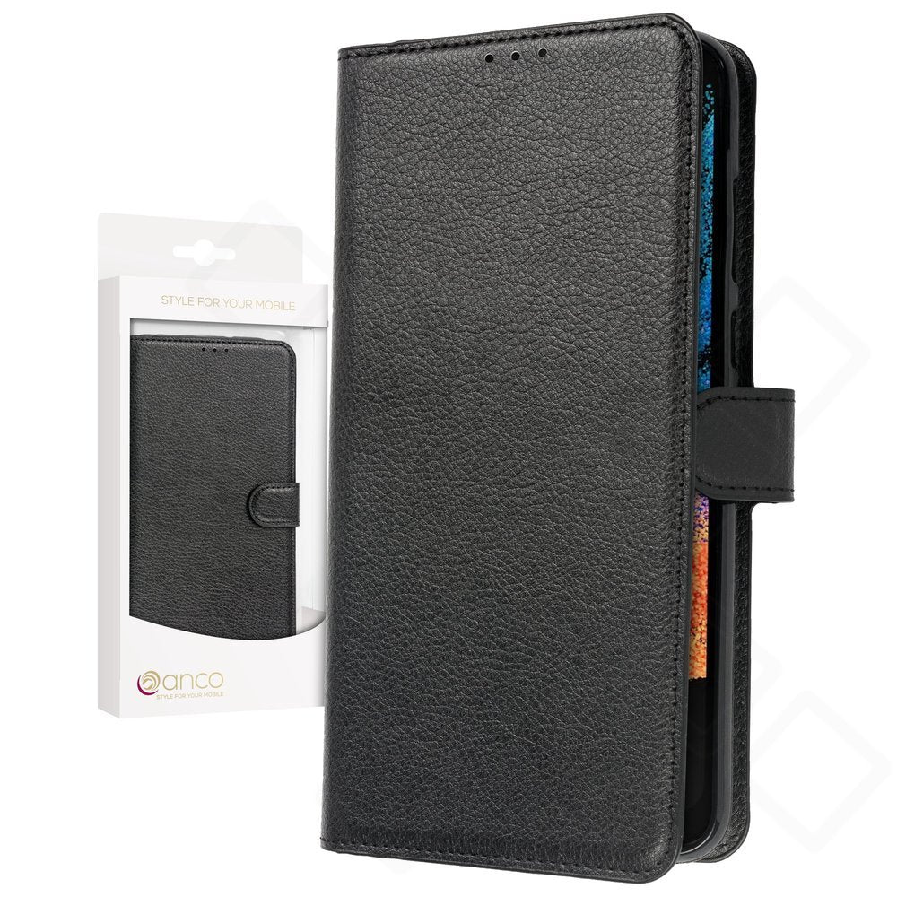 anco Bookcase für Samsung Galaxy Xcover 6 Pro – PU Leder Hülle Schwarz
