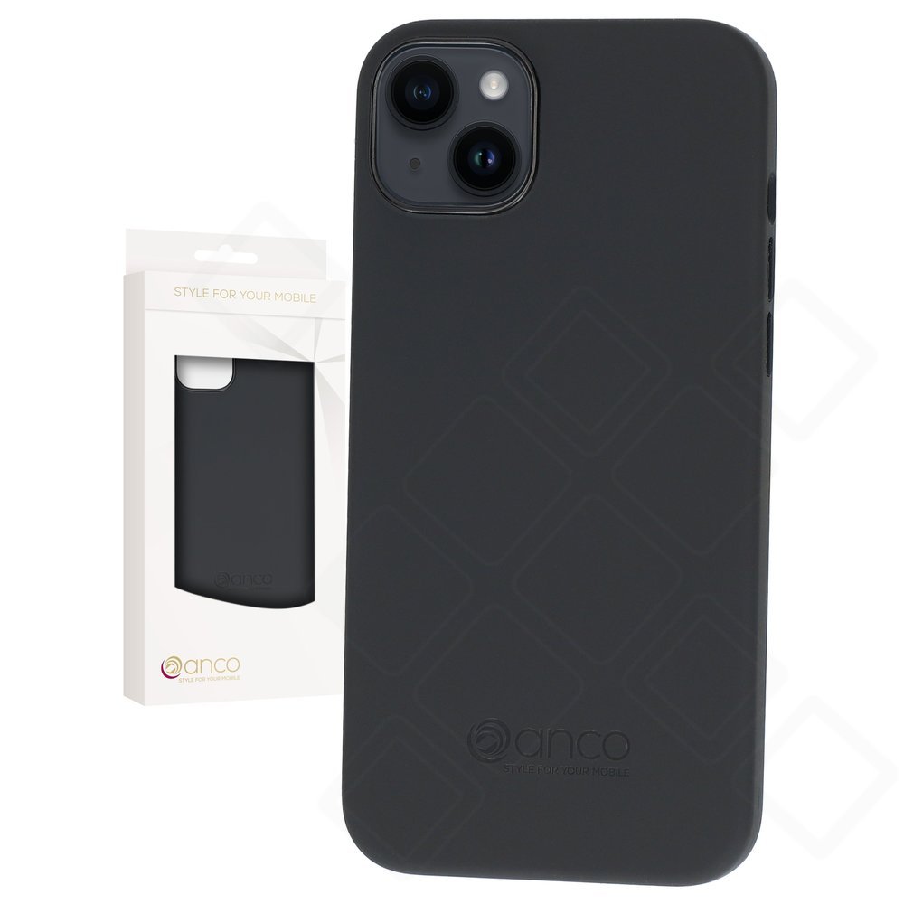 iPhone 14 Plus Hülle Silikon – anco Liquid Silicone Case | Schwarz / Dark Blue