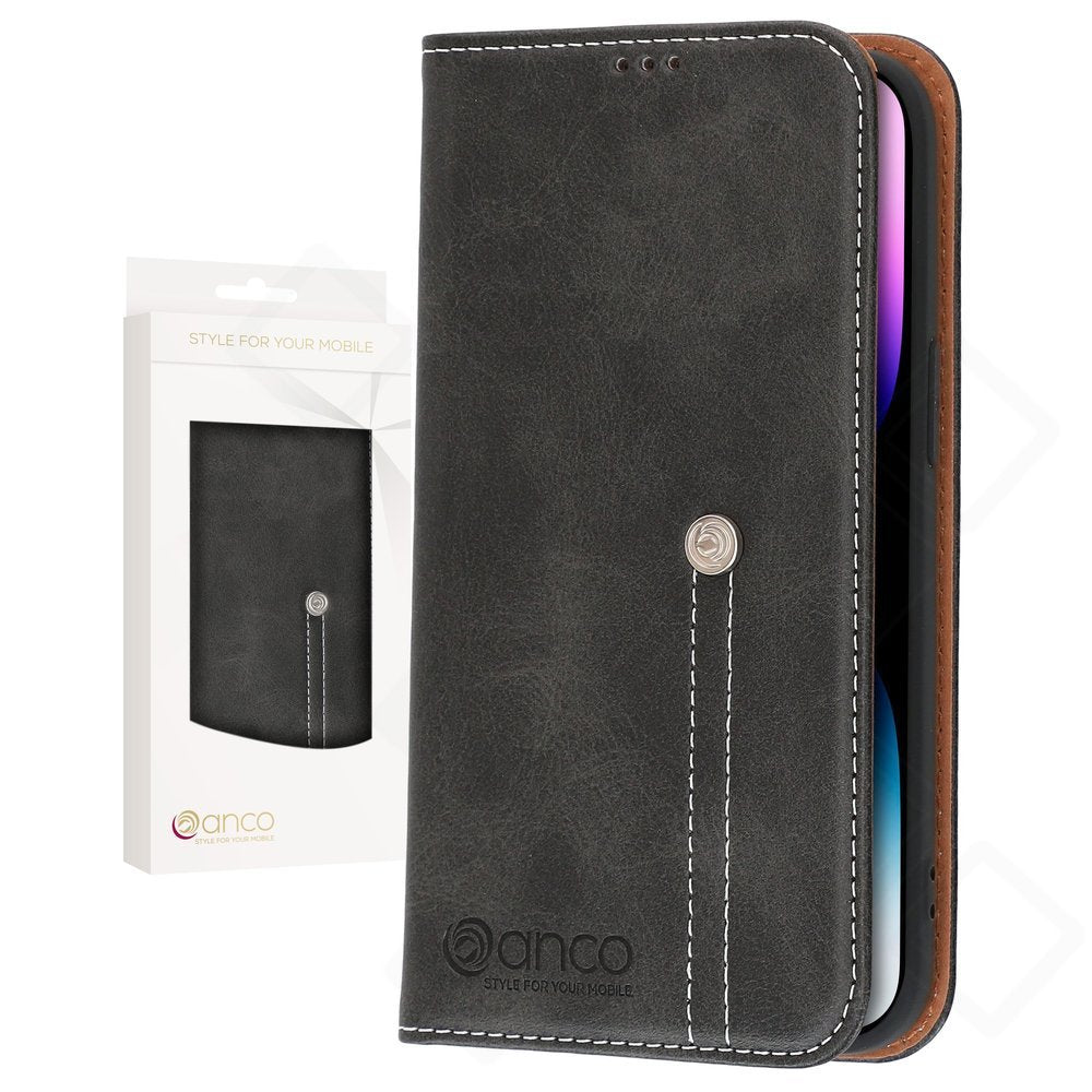 anco Bookcase Phoenix für iPhone 14 Pro Max – PU Leder Hülle mit Kartenfach