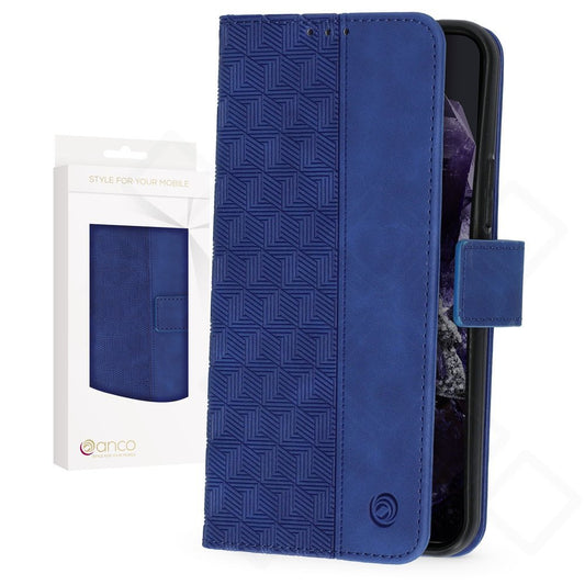 anco Bookcase Geometric für Google Pixel 8 – PU Leder Hülle mit Kartenfach