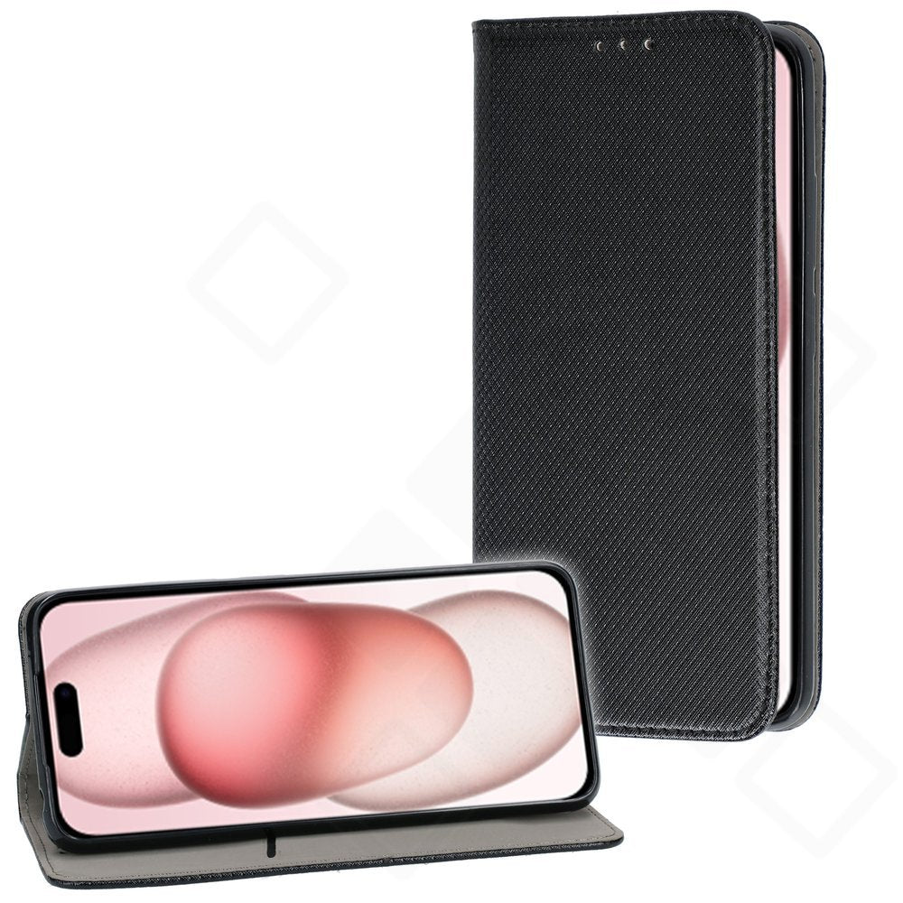 Bookcase Basic Magnetic für Apple iPhone 15 Plus – PU Leder mit Kartenfach