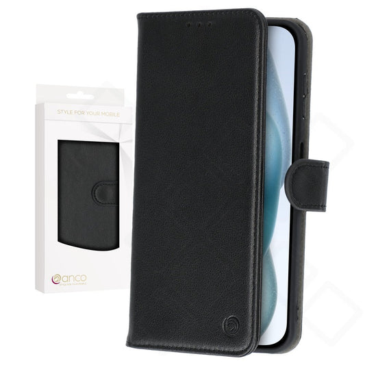 anco Basic Bookcase – iPhone 15 Plus Hülle mit Kartenfach | PU Leder