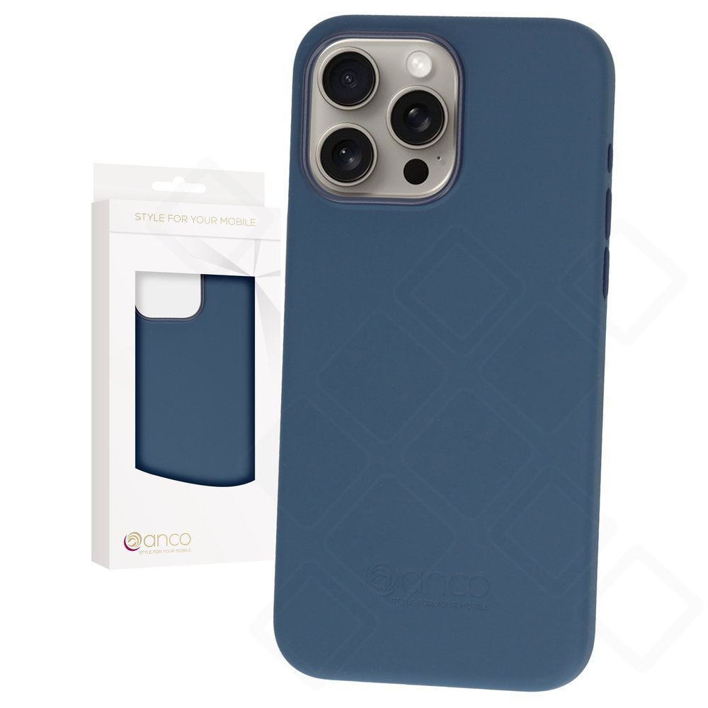 anco Liquid Silicone Case Apple iPhone 15 Pro Max Hülle Silikon Soft Touch Blau