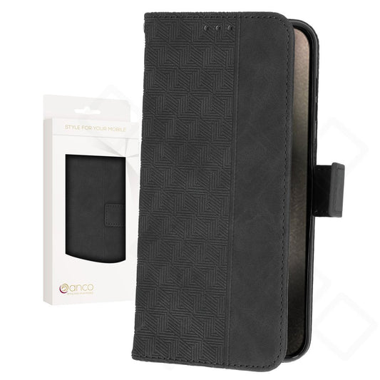 anco Bookcase Geometric iPhone 15 Pro – PU Leder Hülle mit Kartenfach