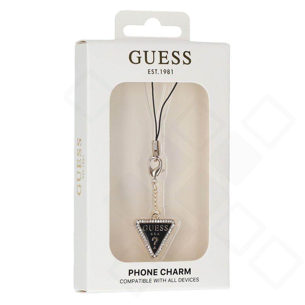 Guess Triangle Diamond Metal Charm mit Strass – Gold/Silber