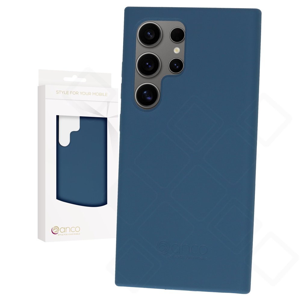 anco Liquid Silicone Case Galaxy S24 Ultra – Seidenweiches Schutzcase Schwarz & Dark Blue