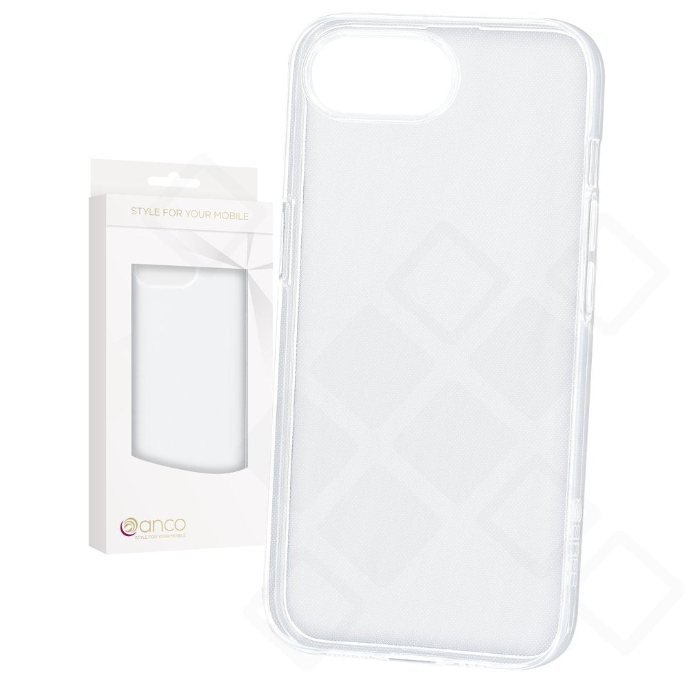Apple iPhone 16e und 17e mit transparentem anco Super Slim Case
