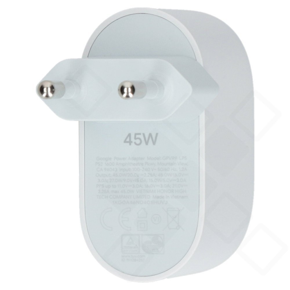 Google USB-C 45W Schnellladegerät Netzteil für Pixel & USB-C Geräte – Weiß