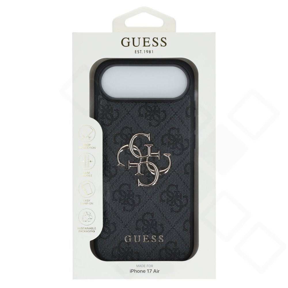 iPhone Air Hülle | Guess PU 4G Metal Logo Case Schwarz & Braun