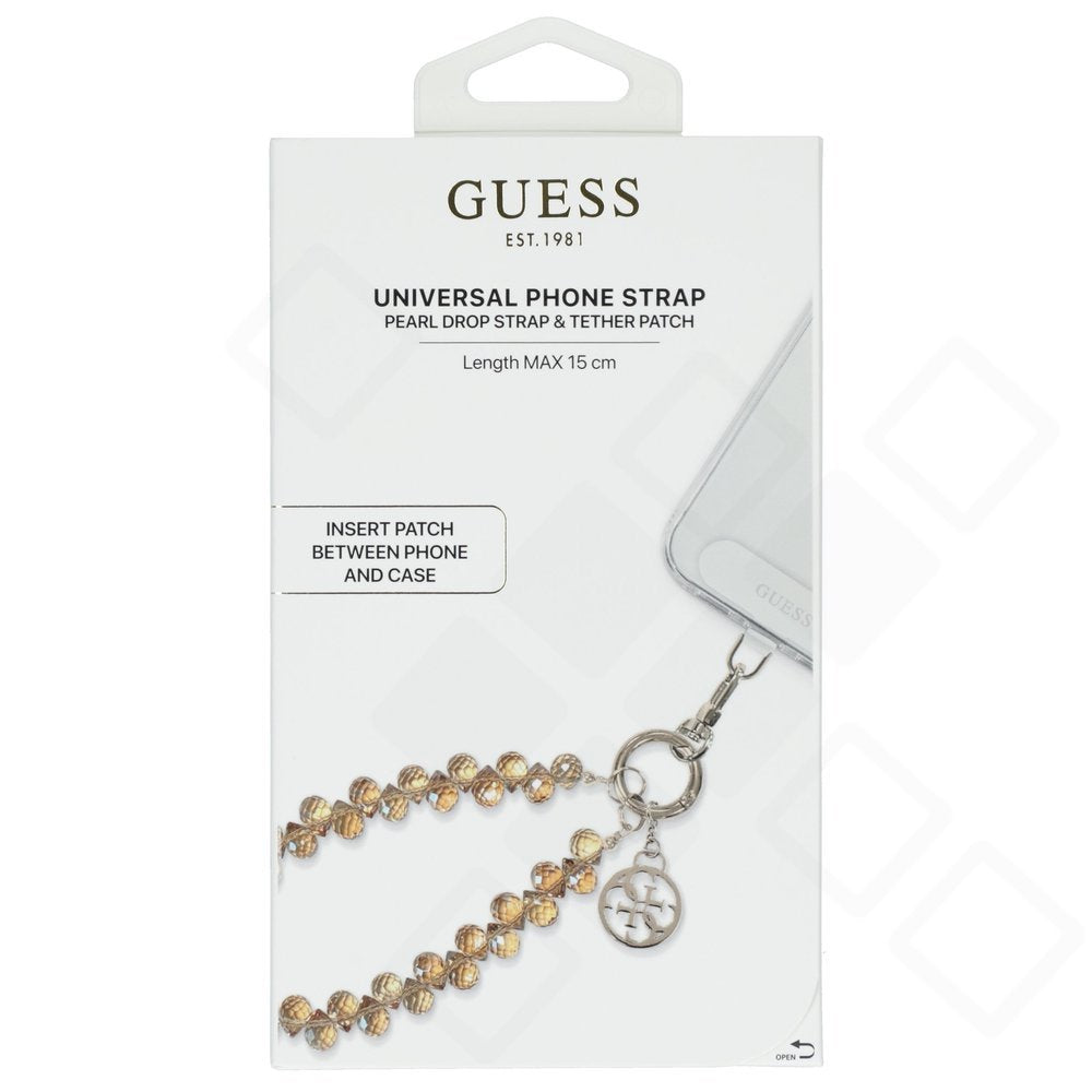 Guess Handyband mit Kristallen & Charm | Universal Hand Strap Rosa & Gold