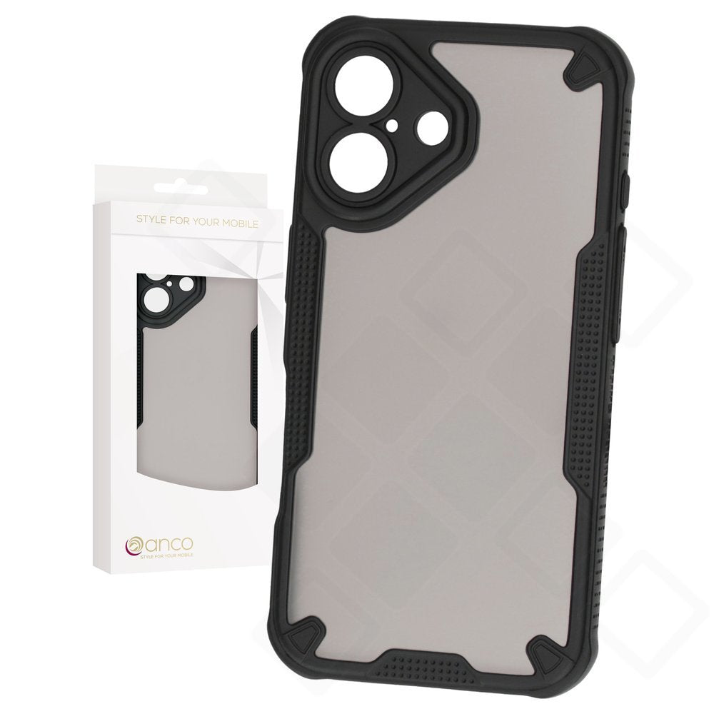 anco Protect Case für Apple iPhone 16 – Matt Schwarz TPU Hülle