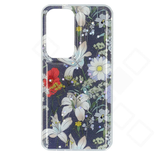 Samsung Galaxy S25 Hülle Blumen – anco Flower Case TPU Blau