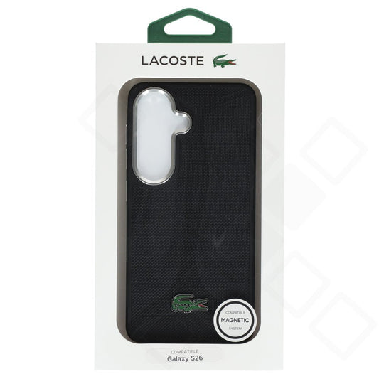 Lacoste Wrap Petit Piqué PVC Case für Samsung Galaxy S26 – Schwarz – Detailansicht 1