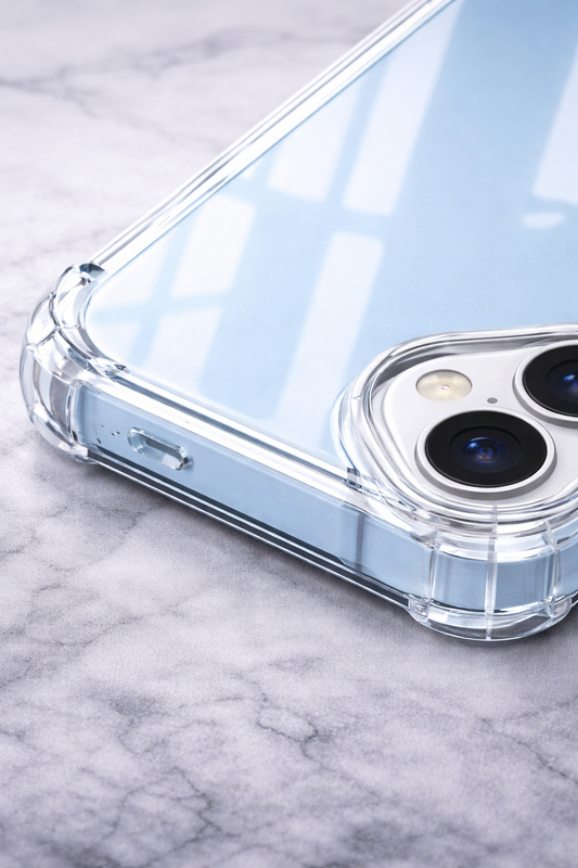 okkes® JUMP PLUS Hülle für iPhone 16 – Transparent Stoßschutz Case