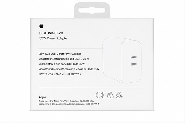 Apple 35W Dual USB-C Power Adapter – Original USB-C Netzteil 2 Port Schnellladegerät Weiß