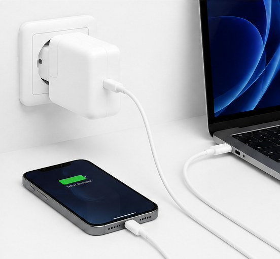 Apple 70W USB-C Power Adapter Netzteil Ladegerät – Original Schnellladegerät Weiß
