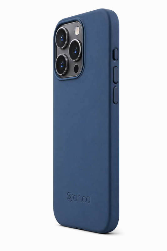 anco Liquid Silicone Case iPhone 15 Pro – Silikonhülle Schwarz & Dunkelblau