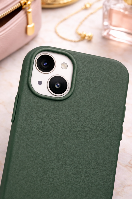 MagSafe PU Leather Case für Apple iPhone 16 – Fire Green