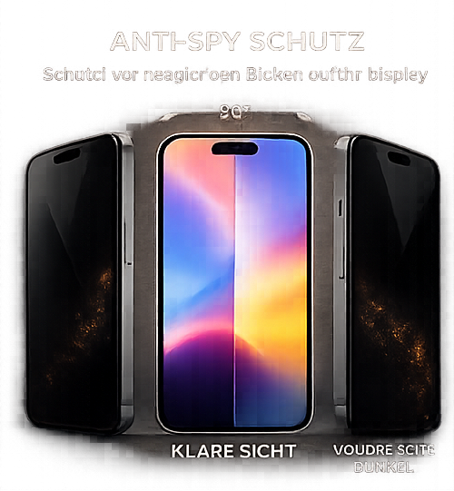 anco Privacy Panzerglas für Apple iPhone 17 Pro Max & iPhone 16 Pro Max – Anti-Spy 9H