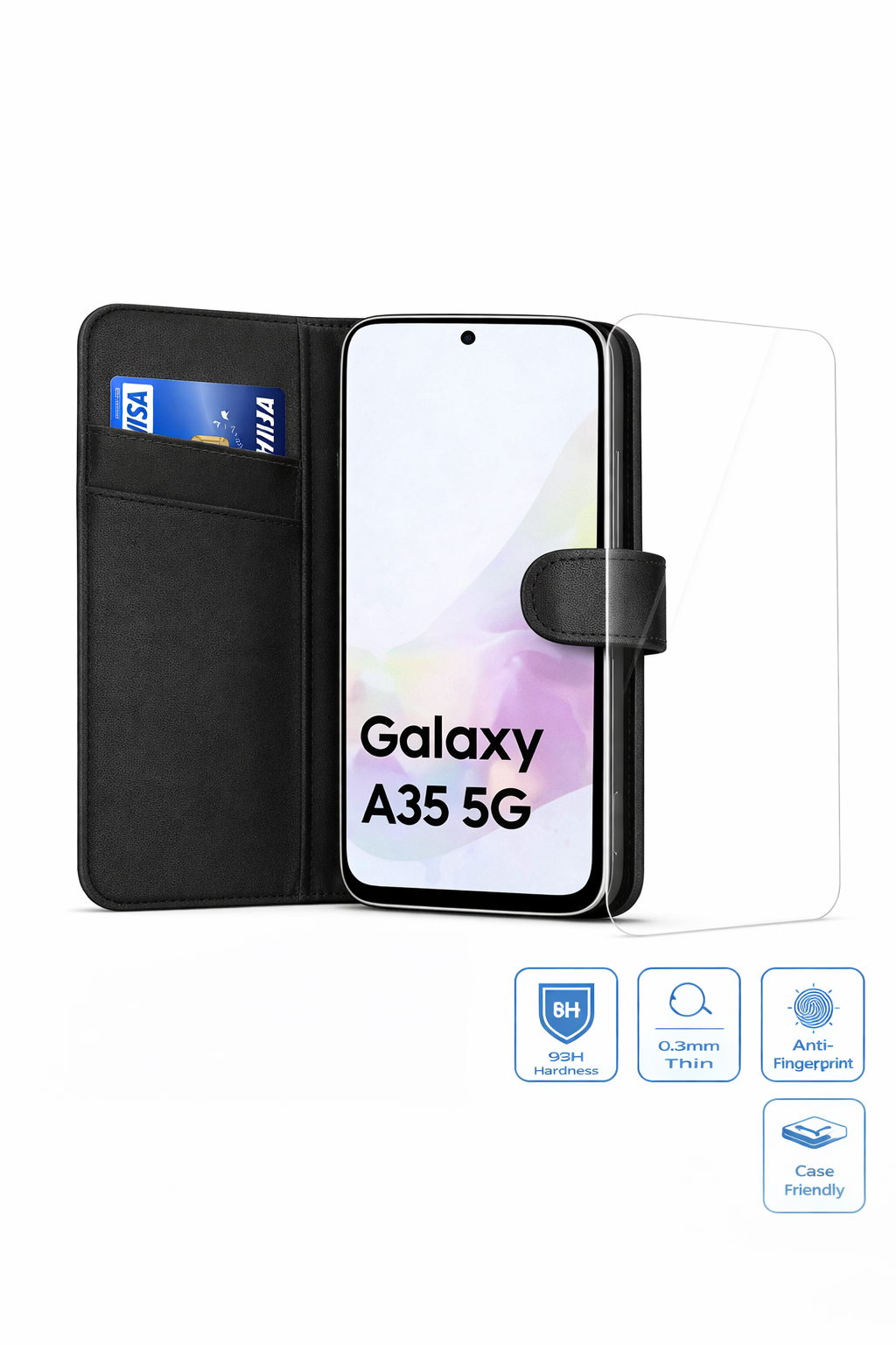 Bookcase Basic Magnetic für Samsung Galaxy A35 5G – Hülle mit Kartenfach