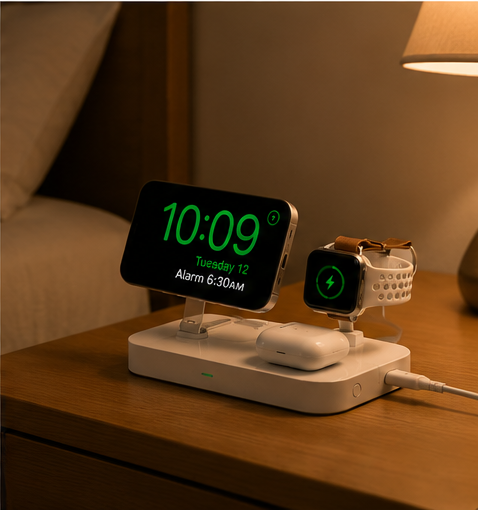 4smarts Qi2 Ladestation Trident 3in1 MagSafe Ladegerät für Apple Watch & iPhone