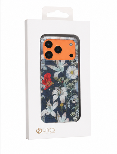 iPhone 17 Pro Blumen Hülle – anco Flower Case TPU Schutzhülle Blau