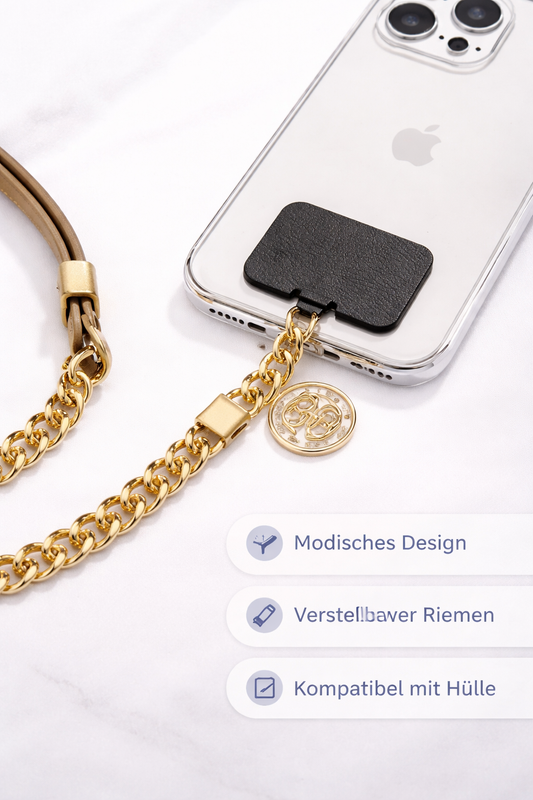Guess PU 4G Chain Crossbody Strap | Handy Umhängeband Gold & Silber