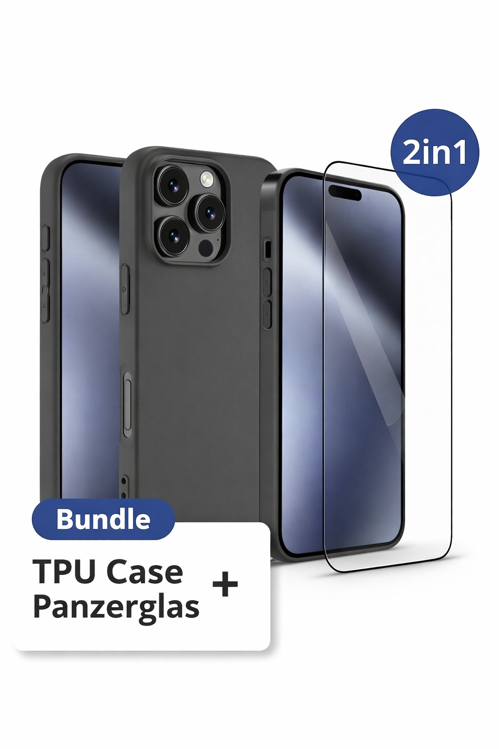 okkes Basic TPU Case für iPhone 16 Pro Max – Schwarz