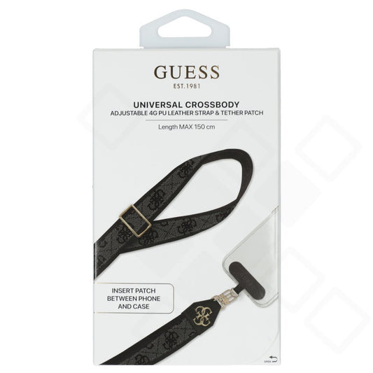 Guess Crossbody Strap PU 4G Metal Logo - black