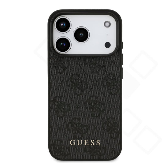 Guess PU 4G Metal Classic Logo Case für Apple iPhone 17 Pro, 18 Pro - black