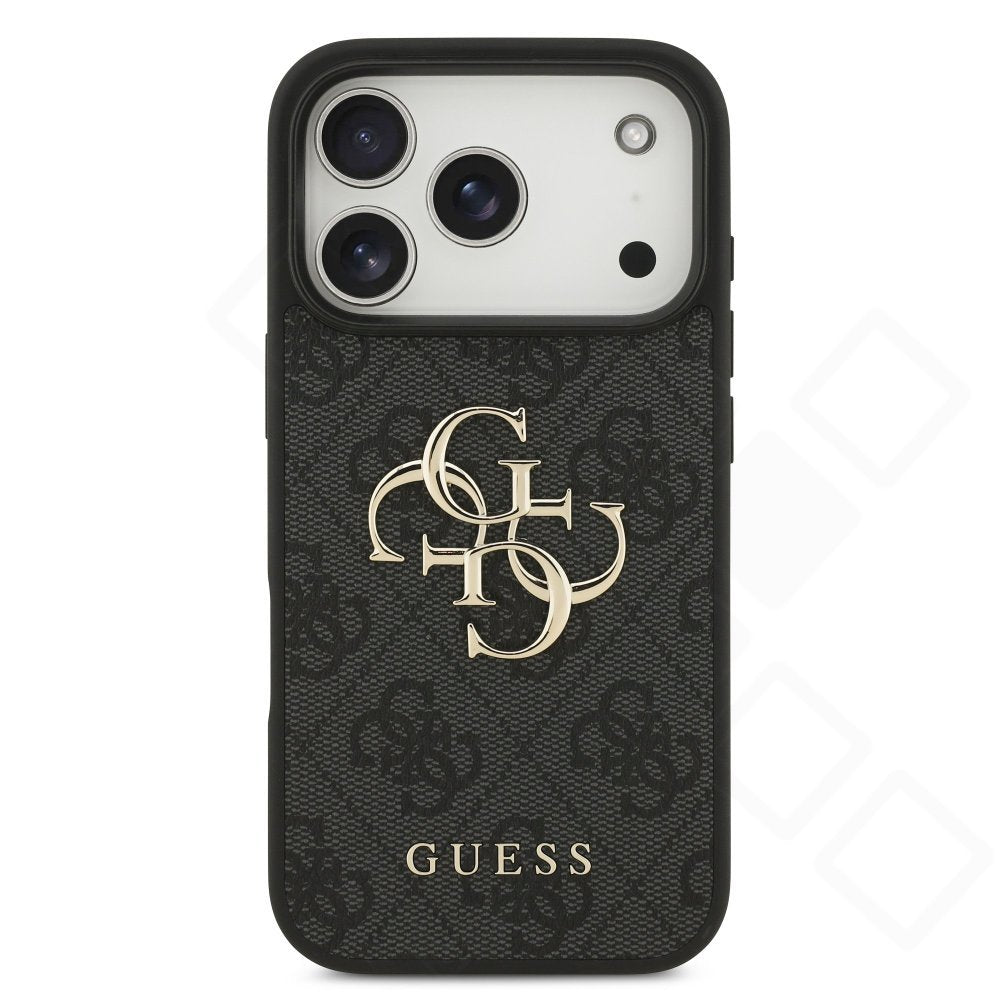 Guess PU 4G Metal Logo Case für Apple iPhone 17 Pro, 18 Pro - grey