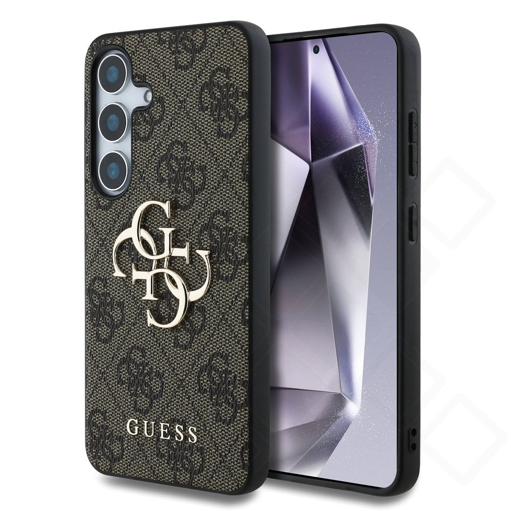 Guess PU 4G Metal Logo Case für S936B Samsung Galaxy S25+ - brown