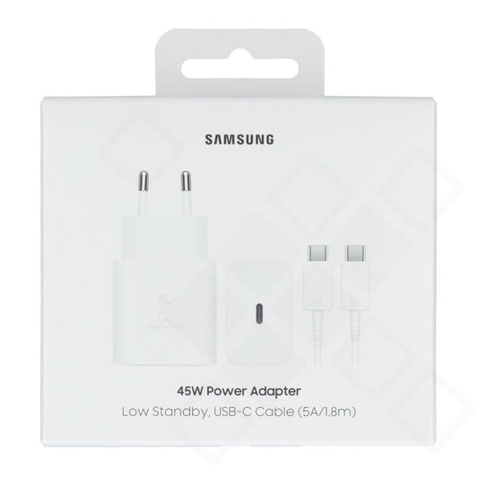 Samsung EP-T4511 USB-C-Schnellladegerät mit 45 Watt und 5A-Ladekabel in 1,8 Meter Länge Weiß