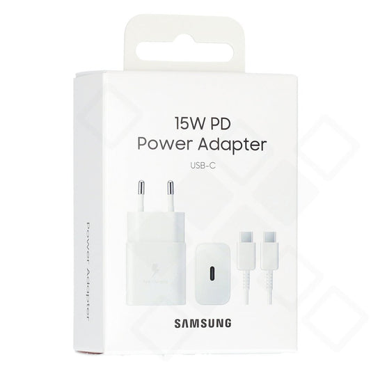 Samsung Wall Charger EP-T1510XWEGEU 15W + USB-C Datenkabel 15W - white