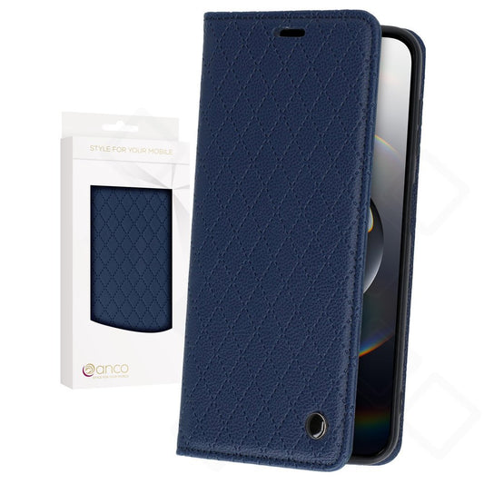 anco Bookcase Style magnetic für Apple iPhone 16e, 17e - navy blue
