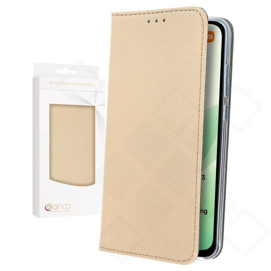 anco Bookcase basic magnetic für Xiaomi Redmi 15 5G - gold