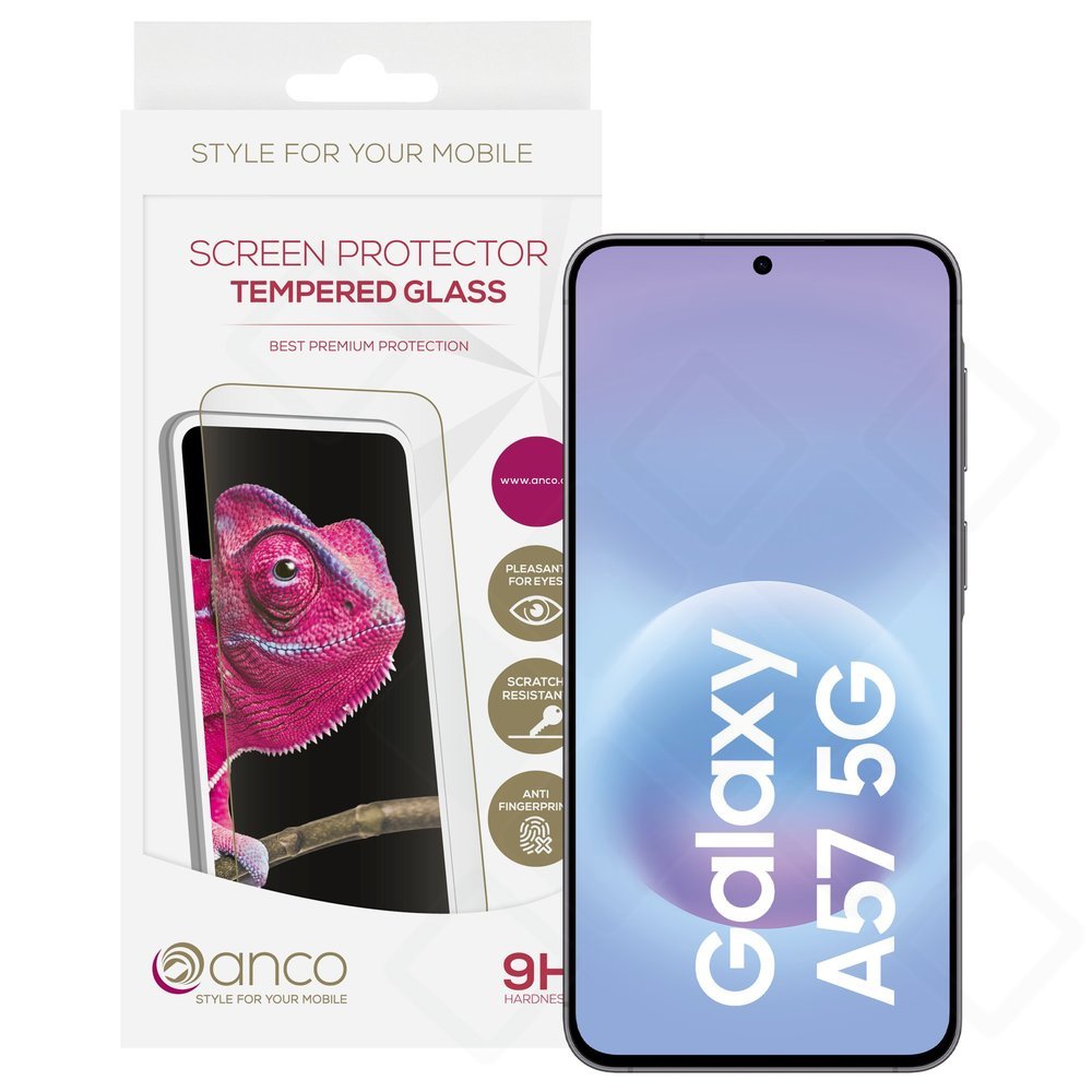 anco Tempered Glass Fullscreen für Samsung Galaxy A56 5G und A57 5G mit schwarzem Rand