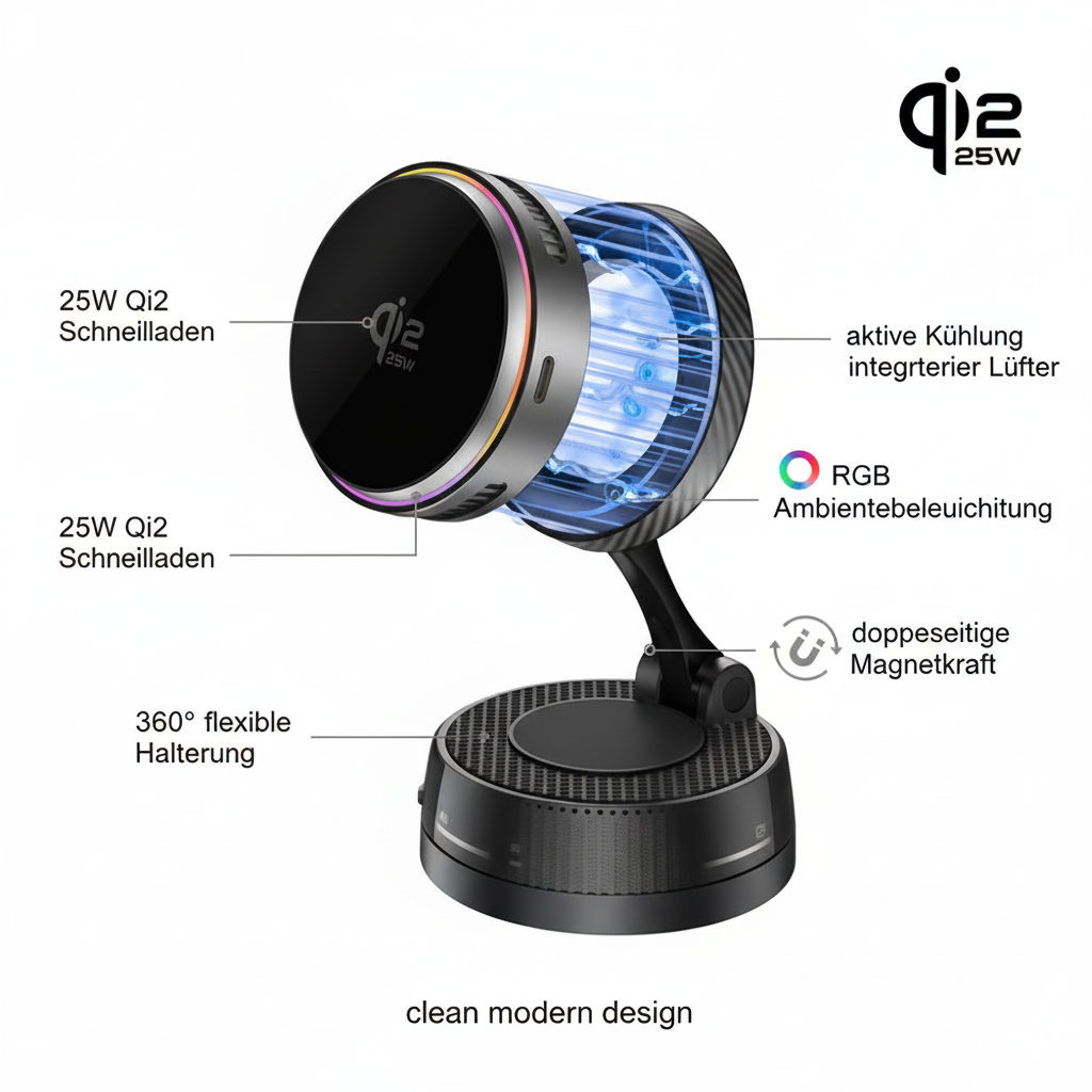 4smarts Qi2 25W MagSafe RGB Features Übersicht