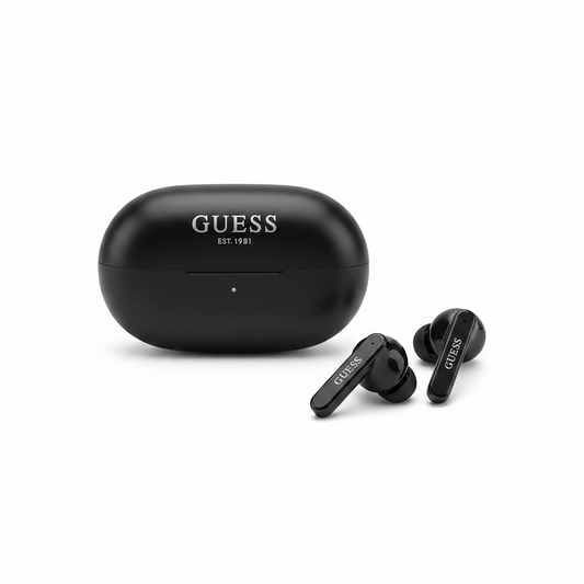 Guess ENC TWS Wireless Earbuds – Ladecase geschlossen mit Guess Logo