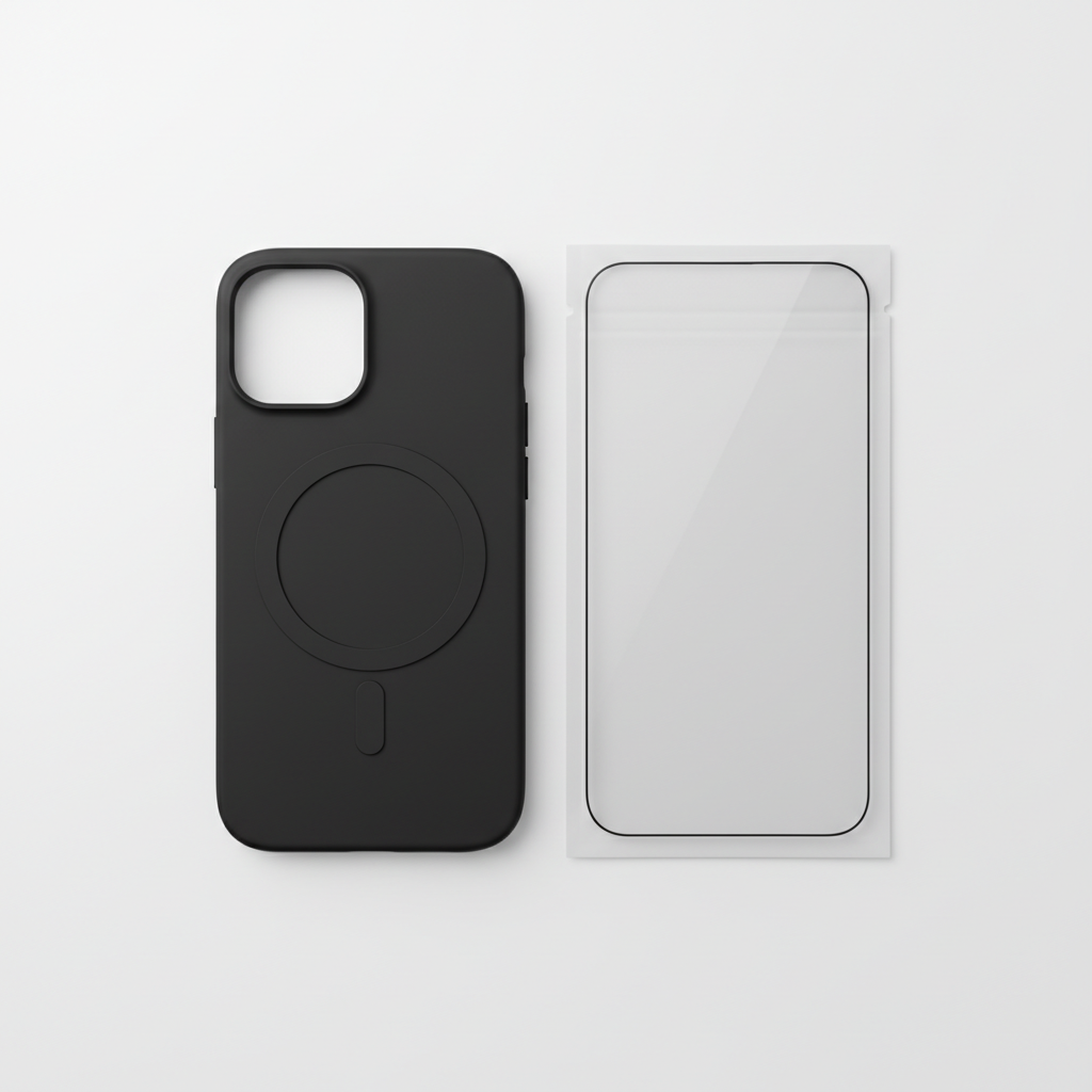 4smarts Silikon Case Cupertino iPhone 16 – Bundle Flat Lay