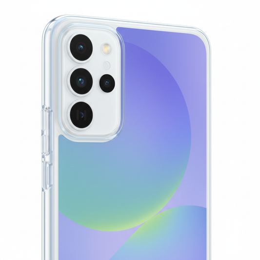 Samsung Clear Case – Detailansicht Anti-Vergilbungs-Beschichtung und Kamera-Ausschnitt