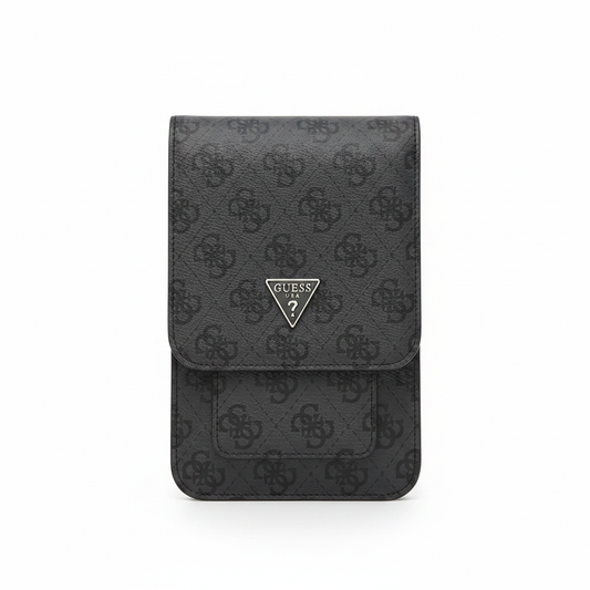 Guess 4G Triangle Logo Phone Bag schwarz – Umhängetasche PU Leder